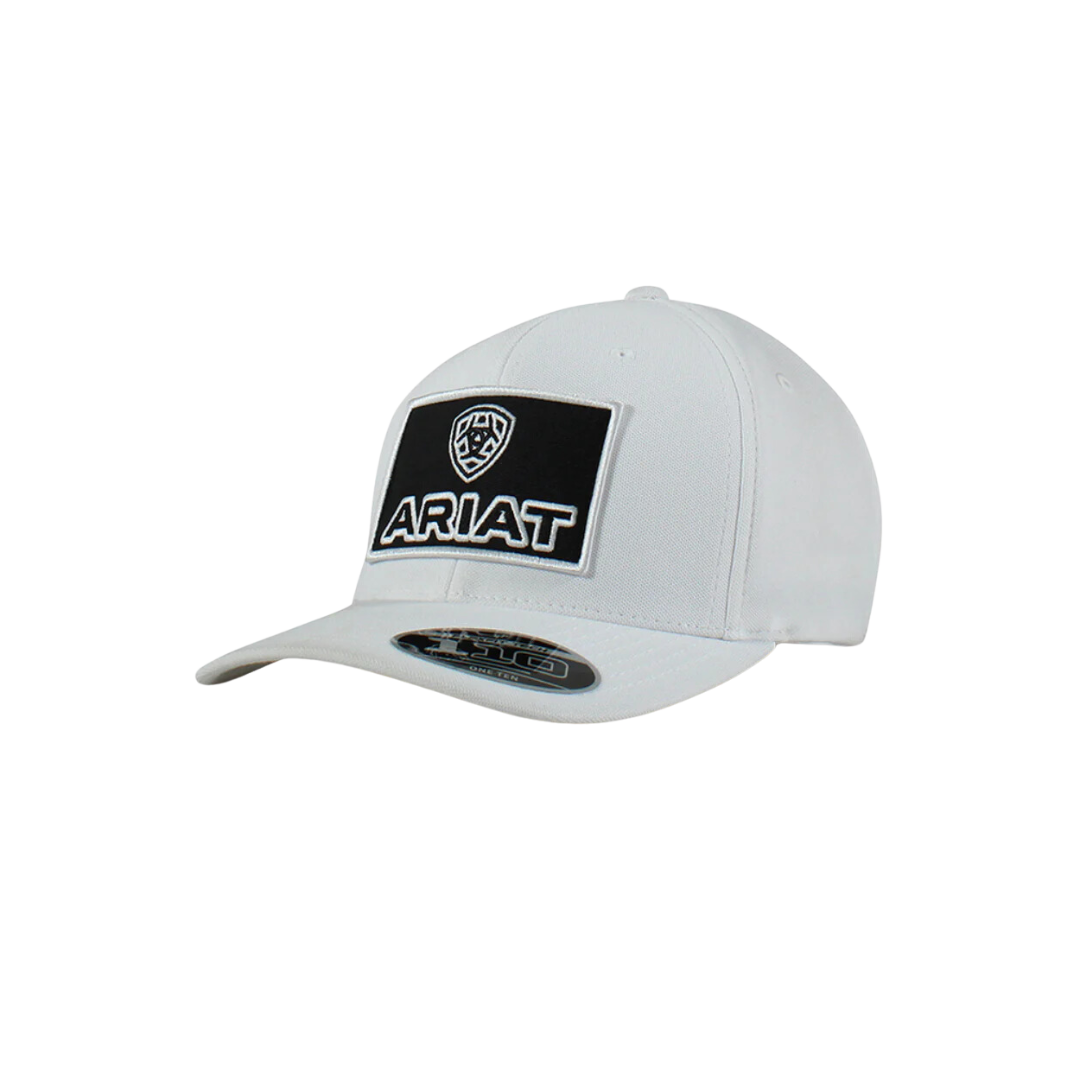 Ariat M&amp;F Flex Fit 110 White Patch Ariat Logo Cap