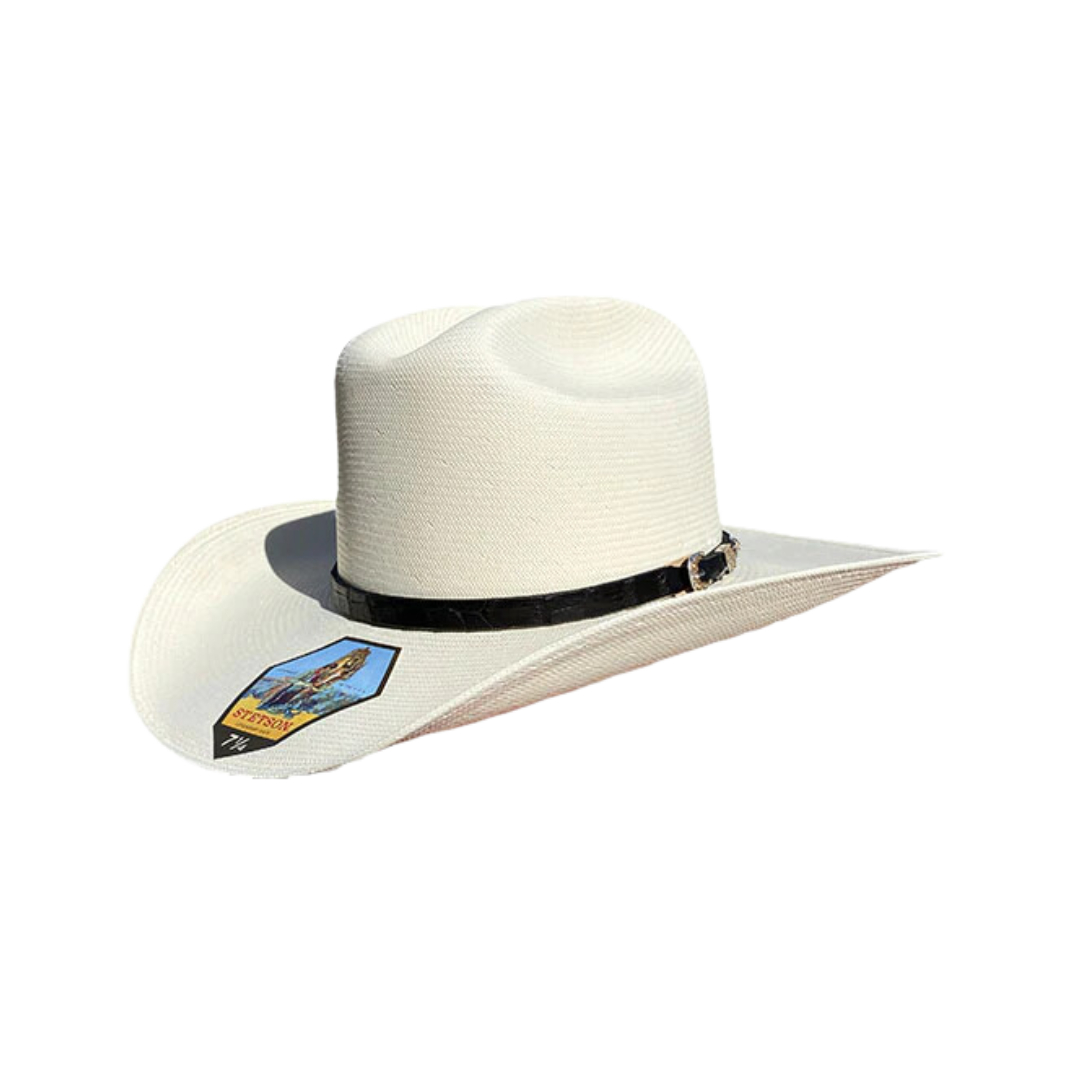 Stetson Hats 5000x El Jefe White Black Band Straw Hat