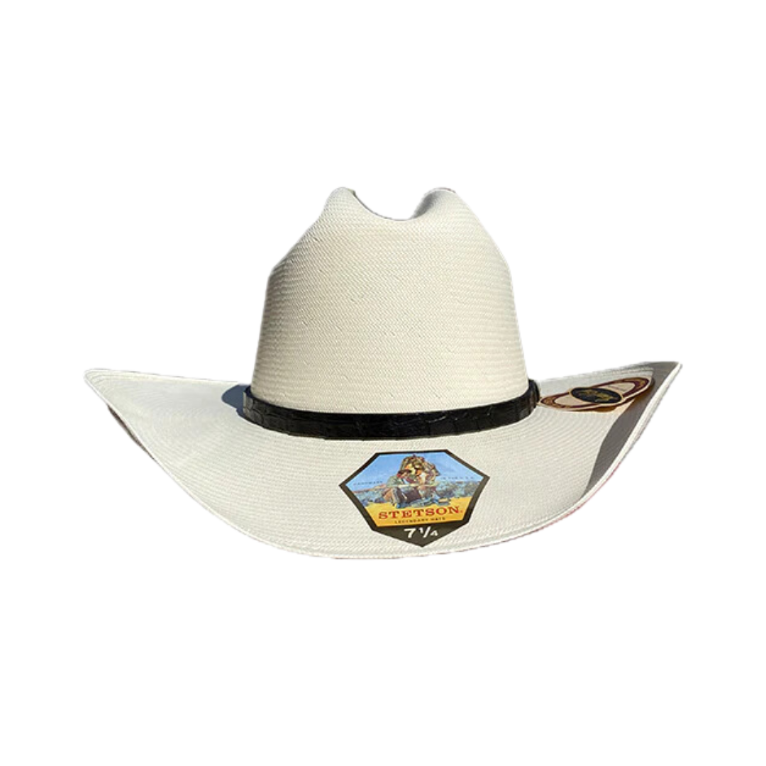 Stetson Hats 5000x El Jefe White Black Band Straw Hat