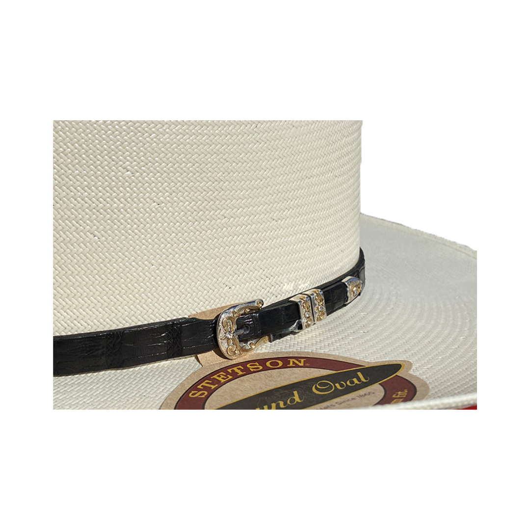 Stetson Hats 5000x El Jefe White Black Band Straw Hat