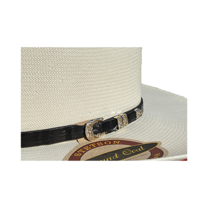 Stetson Hats 5000x El Jefe White Black Band Straw Hat