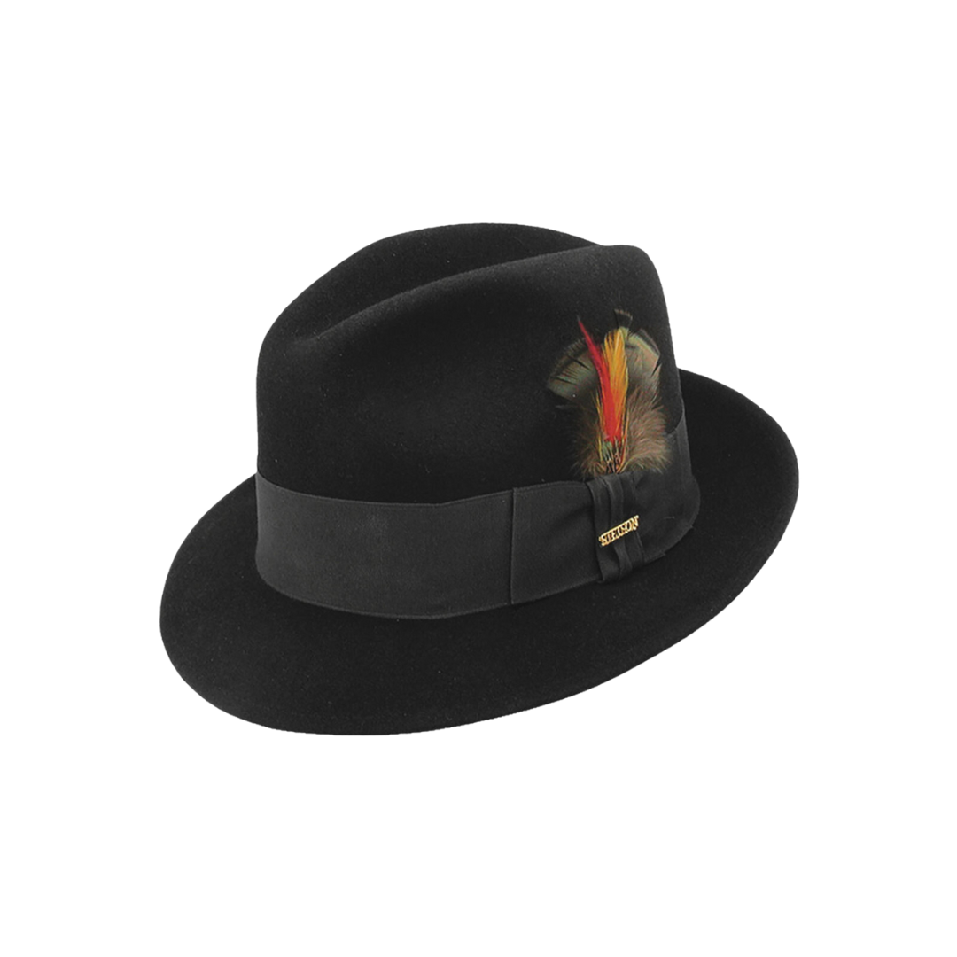 Stetson Hats Frederick Black Wool Felt Fedora Hat