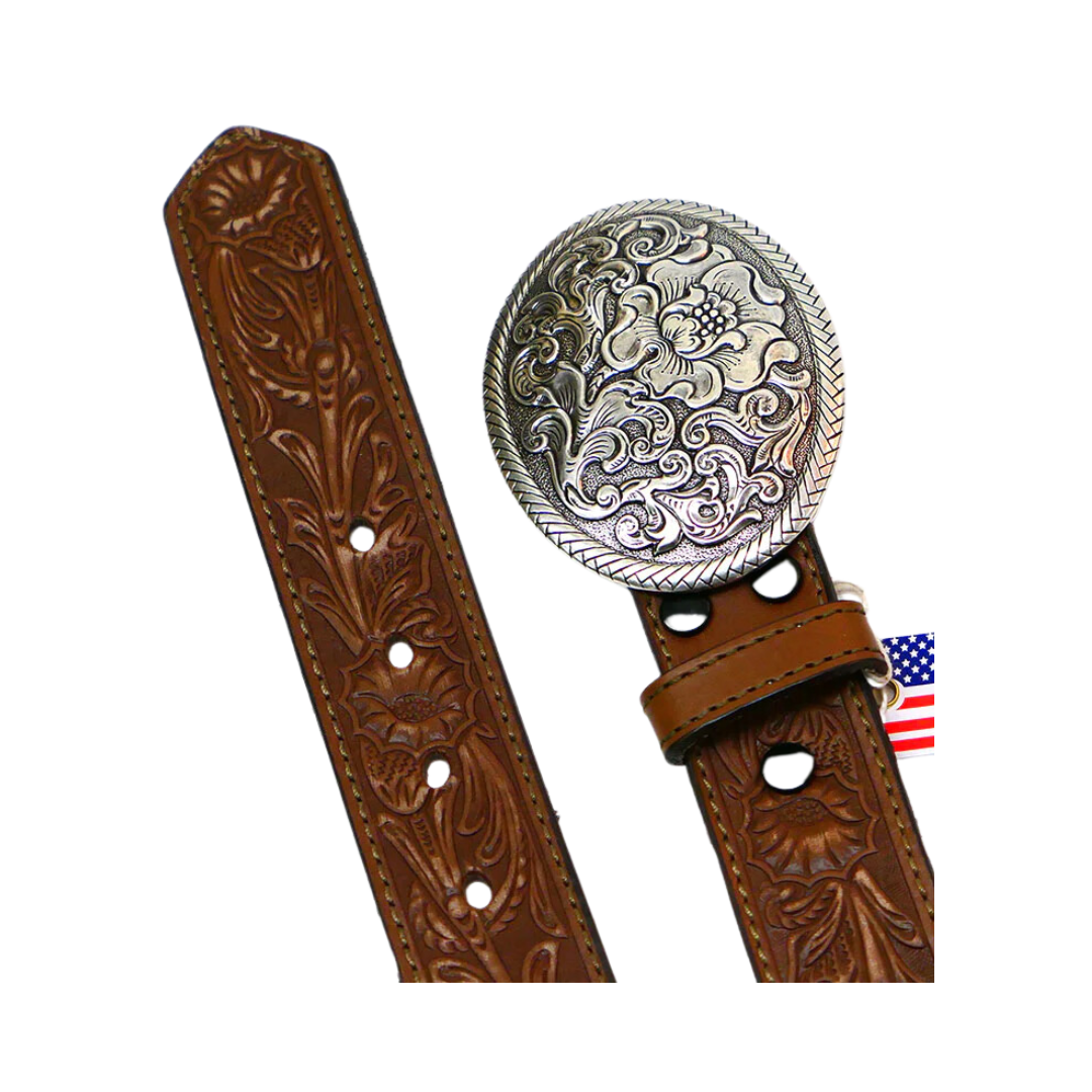 M&amp;f Womens Nocona Tooled Leather Belt