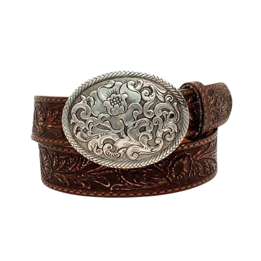 Nocona Women's Embossed Floral Brown Belt