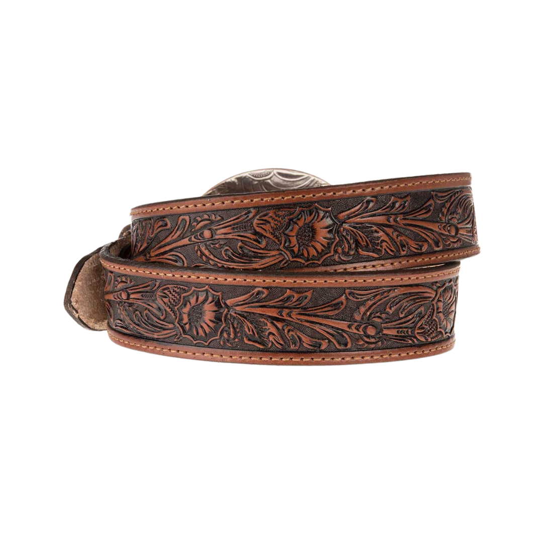 Nocona Women's Embossed Floral Brown Belt