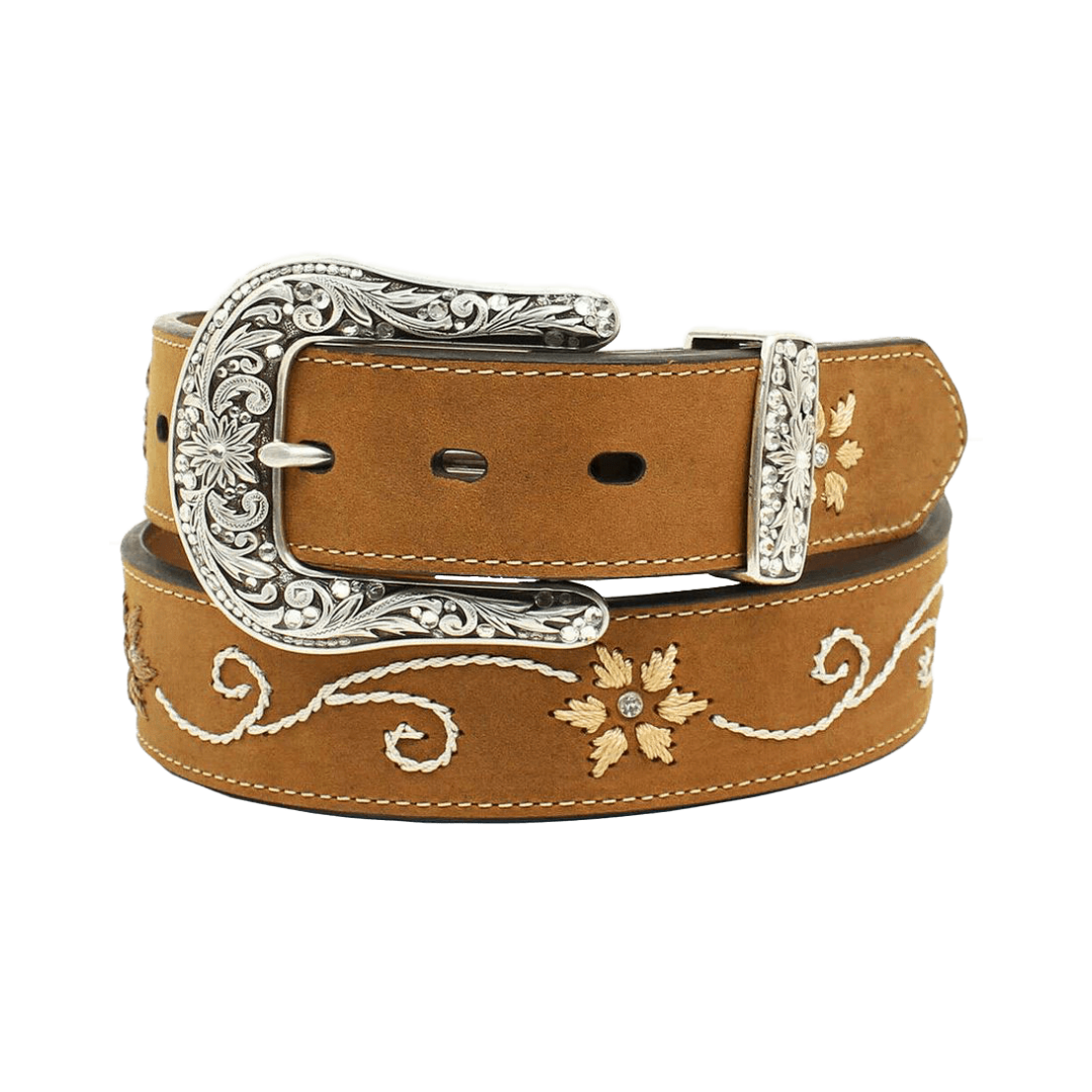 Nocona Women's Floral Leather Brown Belt