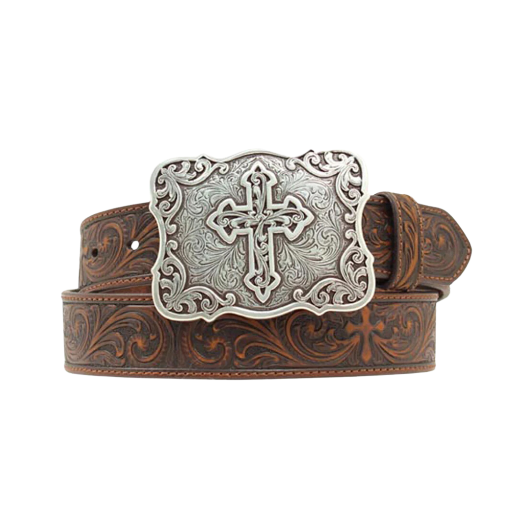Nocona Women's Embossed Cross Brown Belt