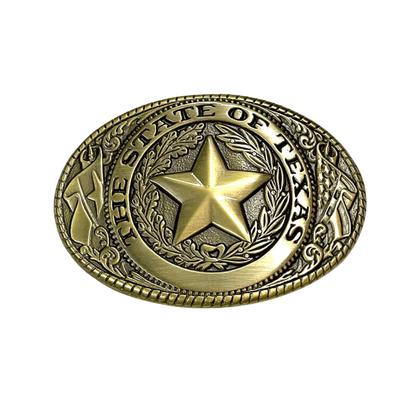 M&amp;F Bronze State of Texas Seal Oval Belt Buckle