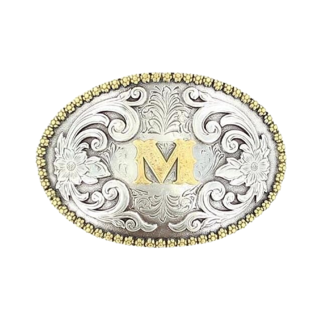 Nocona Men's Letter Belt Grey Buckle