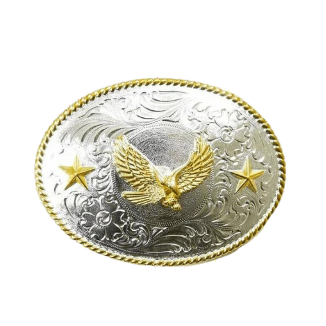 Nocona Men's Rope Edge Eagle Grey Buckle