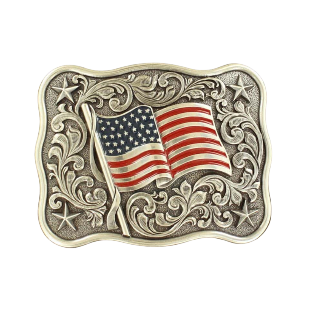 Nocona Men's Usa American Flag Belt Buckle