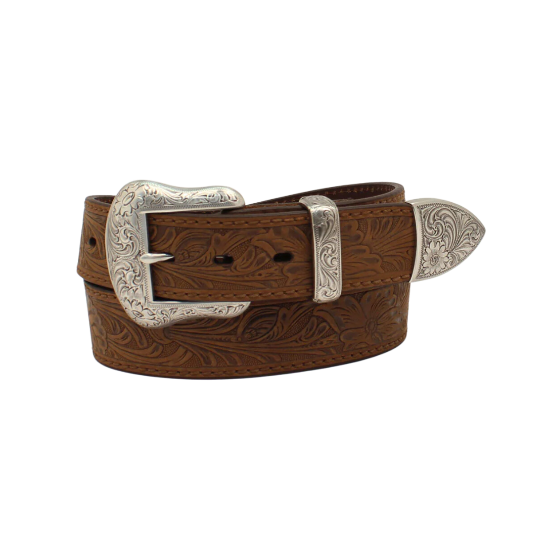 Ariat Men's Floral Embroidered Brown Belt