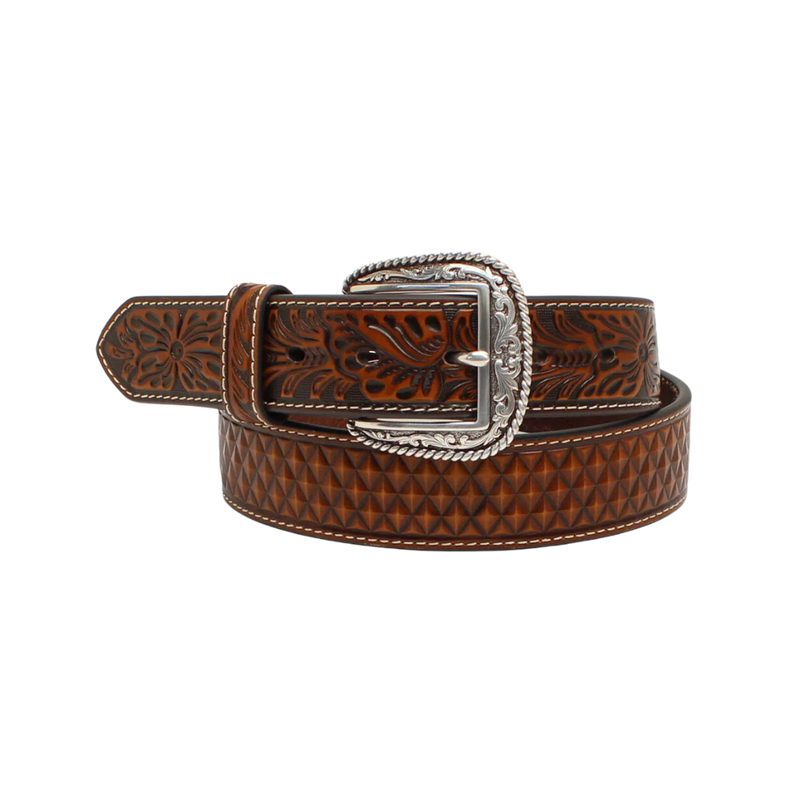 Ariat M&F Basketweave Floral Tabs Belt - Western Style Quality