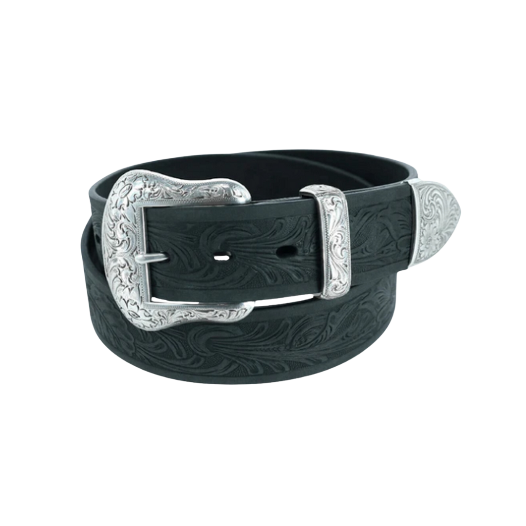 Ariat Men's Floral Leather Black Belt