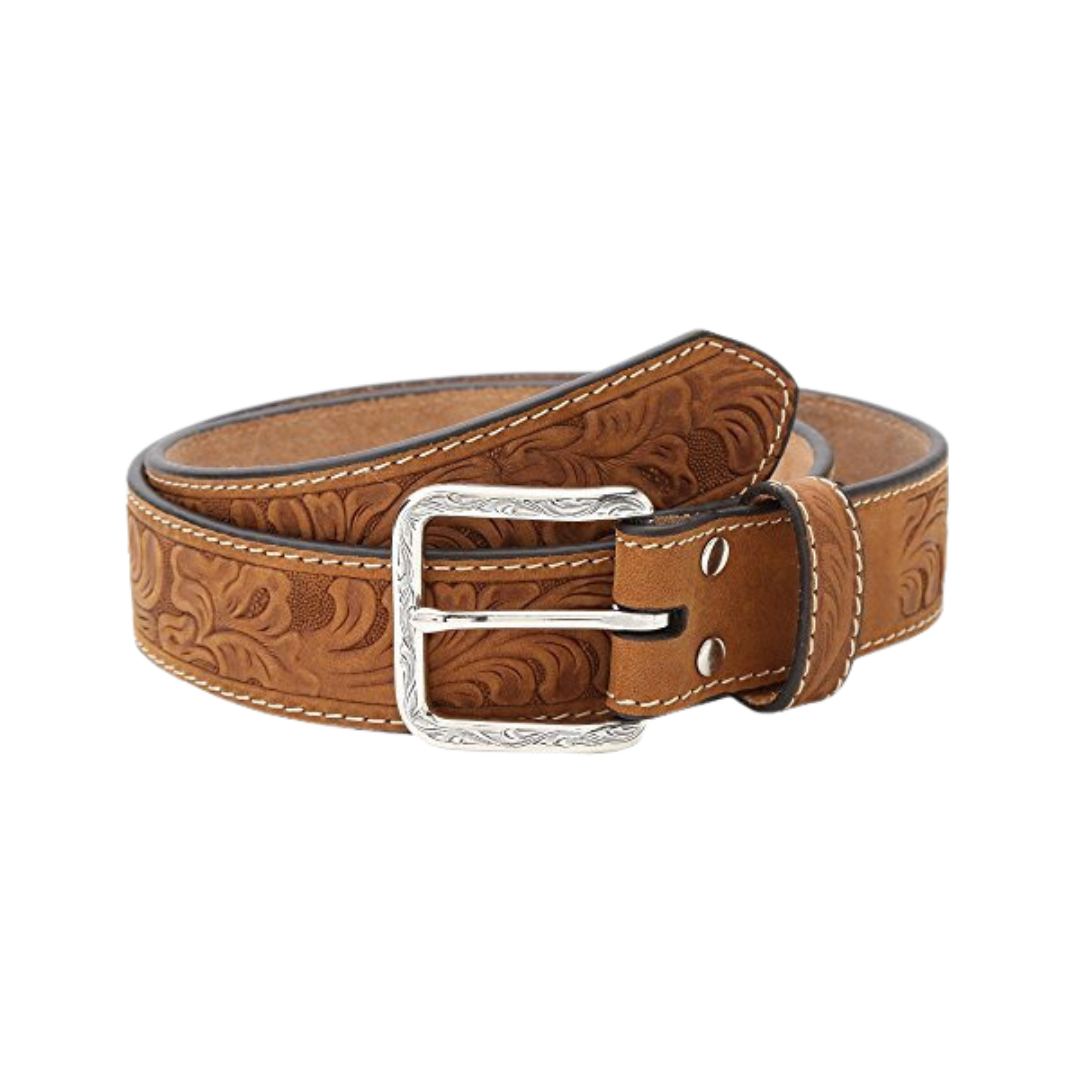 Nocona Men's Floral Embossed Brown Belt