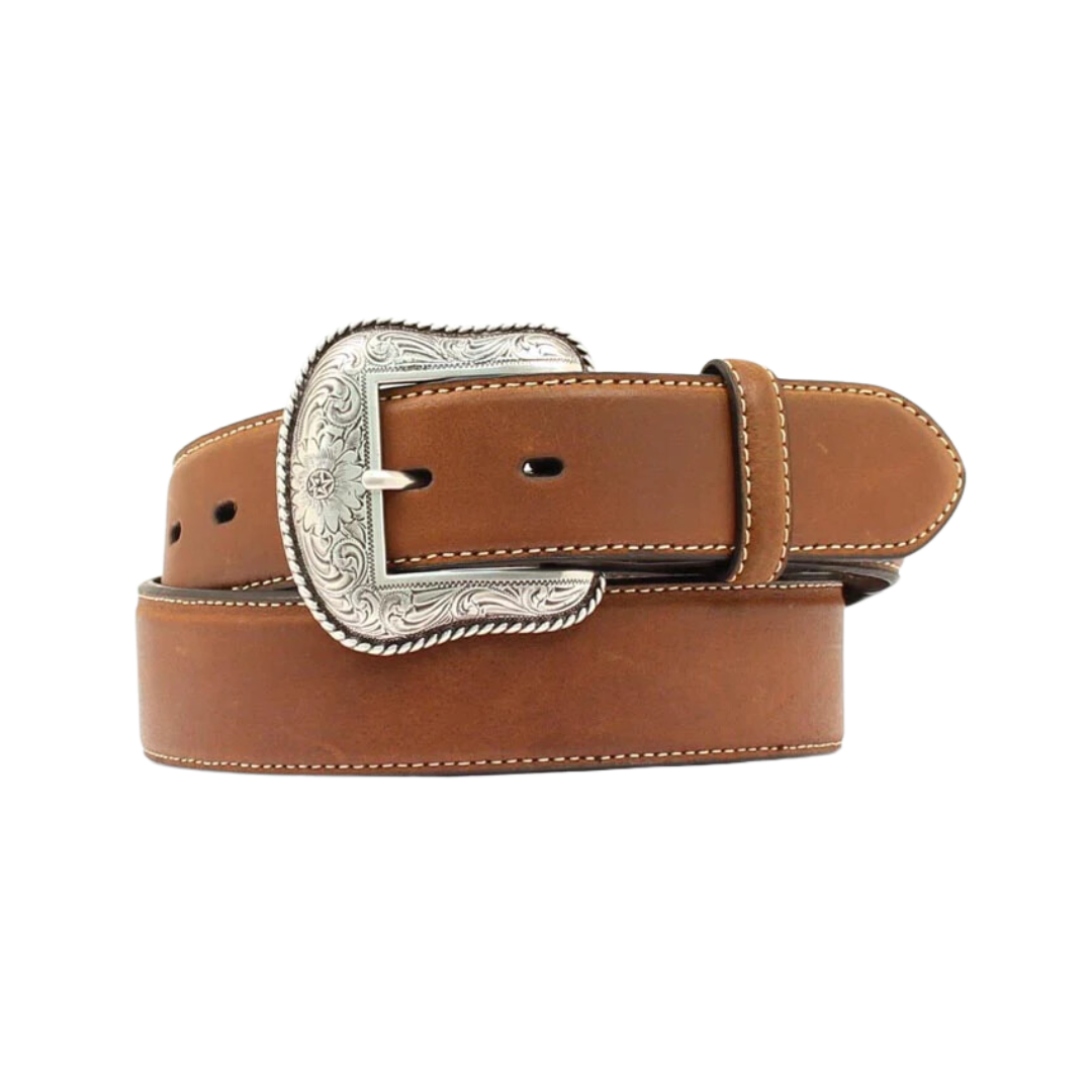 Nocona Men's Leather Embossed Brown Belt