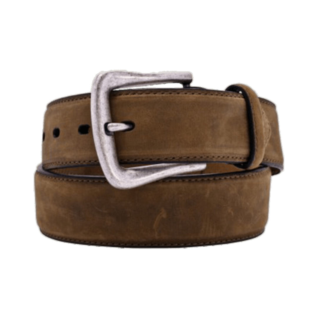 Nocona Men's Distressed Overlay Leather Brown Belt