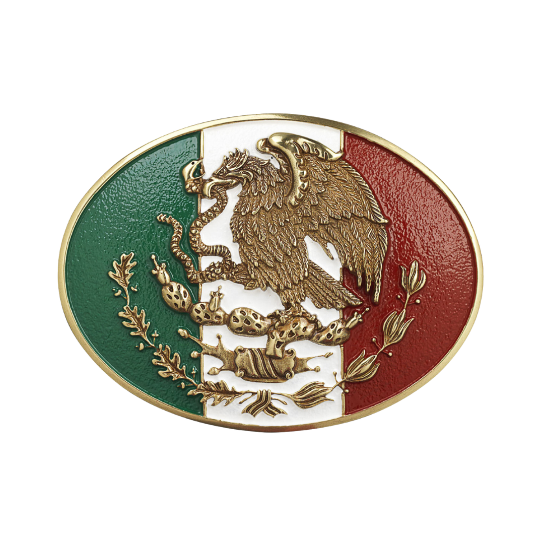 Ariat Oval Mexican Flag Belt Buckle