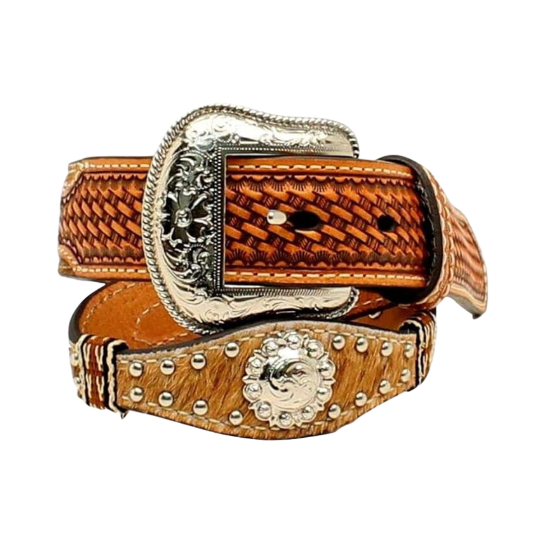 Nocona Youth Boy's Scalloped Brown Belt