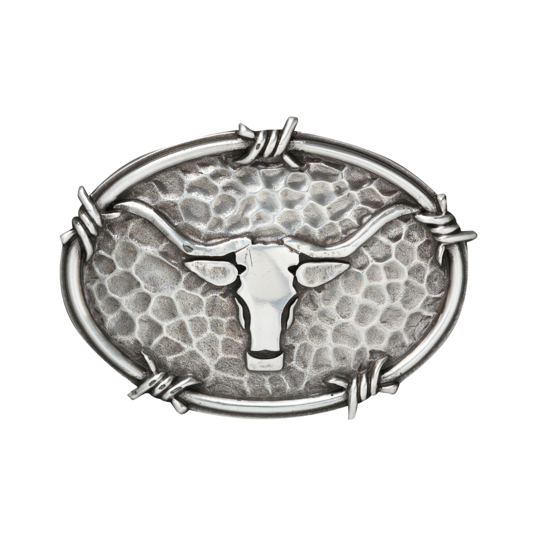 Ariat Men's Oval Steer Head Silver Belt