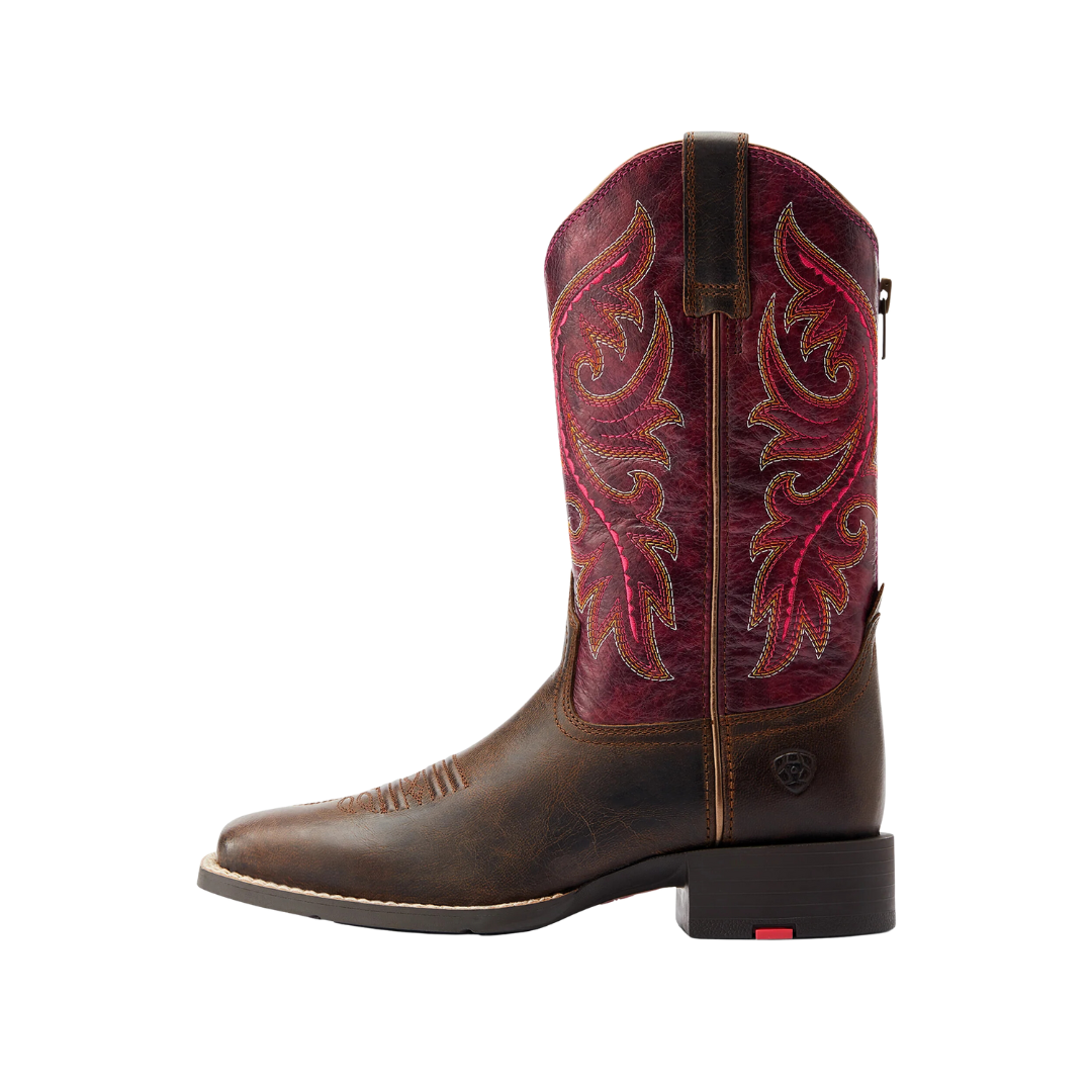Ariat Women's Round Up Back Zip Worn Mocha Boots