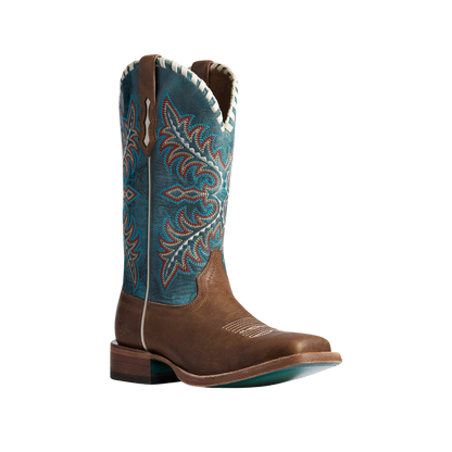 Ariat vaquera women's khaki with sunset purple double welt square toe western boots online