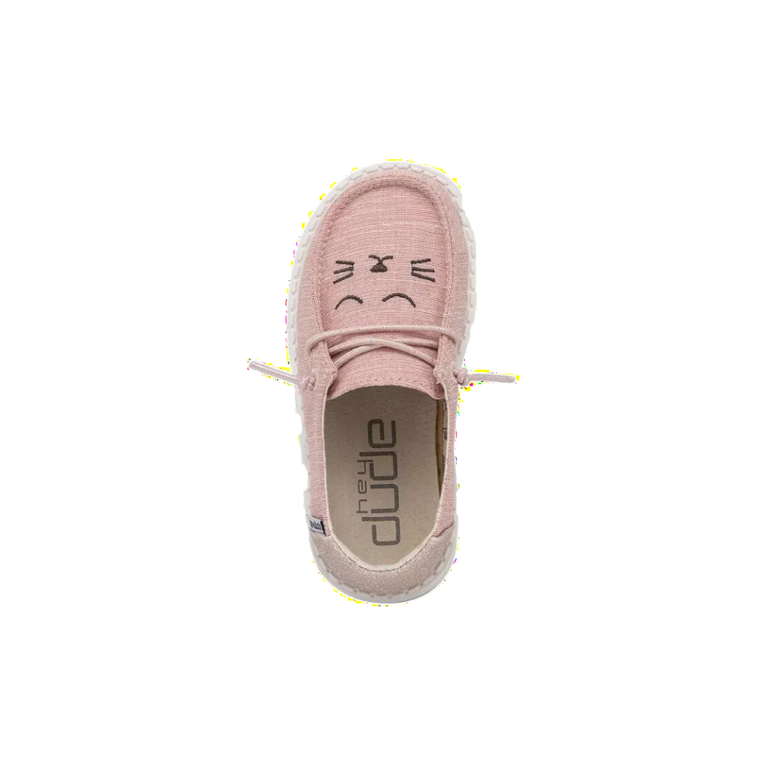 Hey Dude Wendy Youth Kid's Sparkle Kitty Pink Shoe