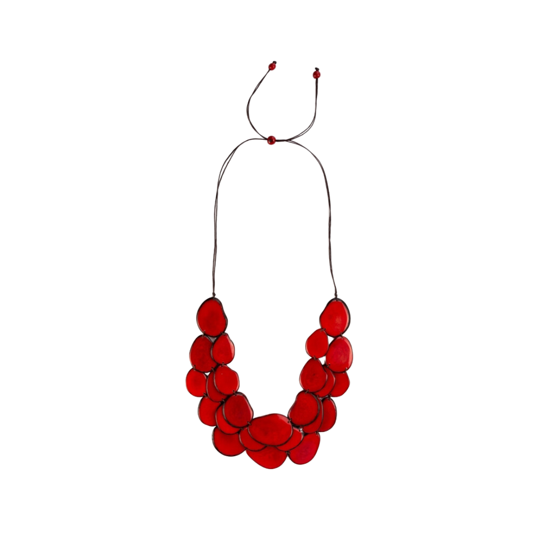 Tagua Women's Red Amigas Necklace