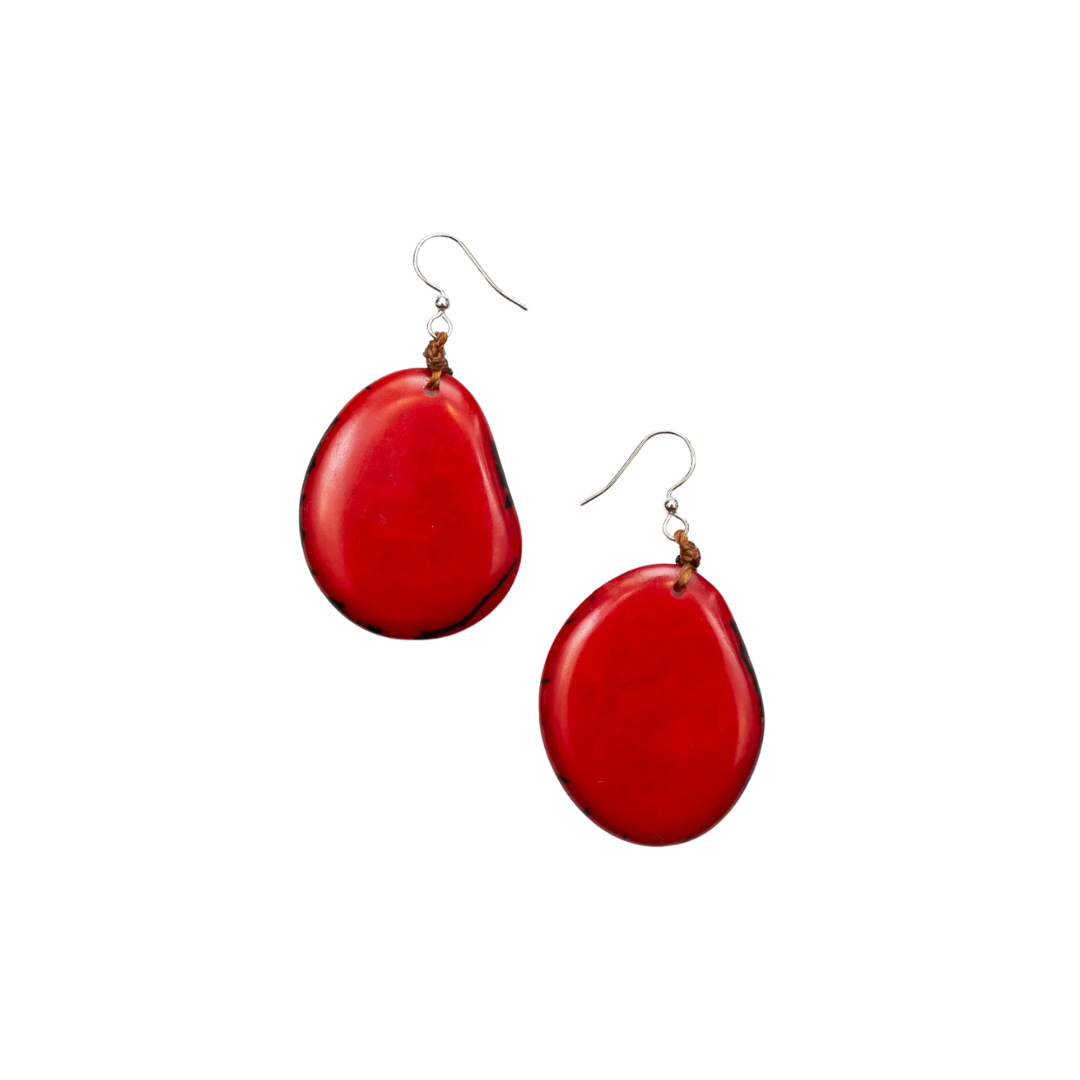 Tagua Women's Amigas Red Earrings