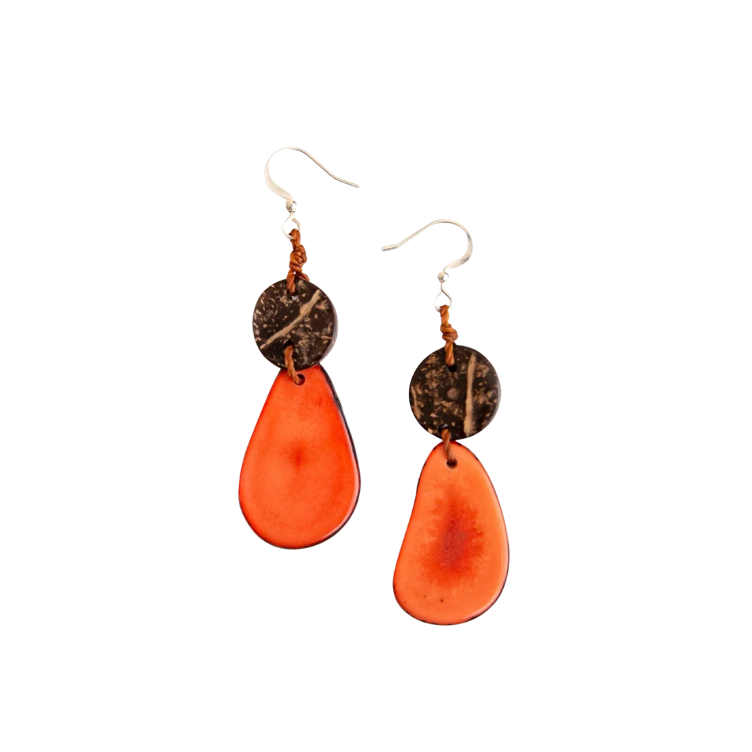 Tagua Women's Poppy Coral Scarlett Earrings | Handmade Sustainable Jewelry