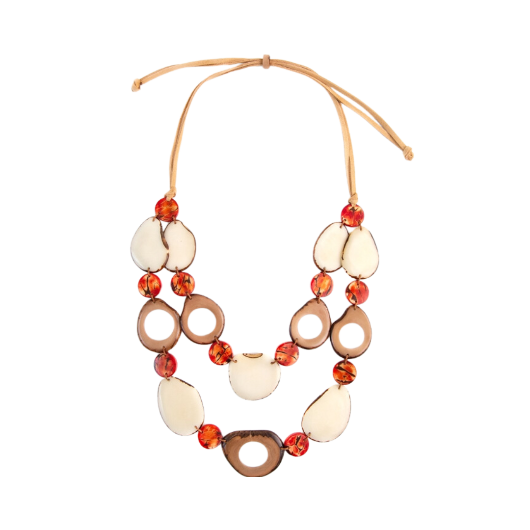 Tagua Women's Poppy Coral Danna Necklace