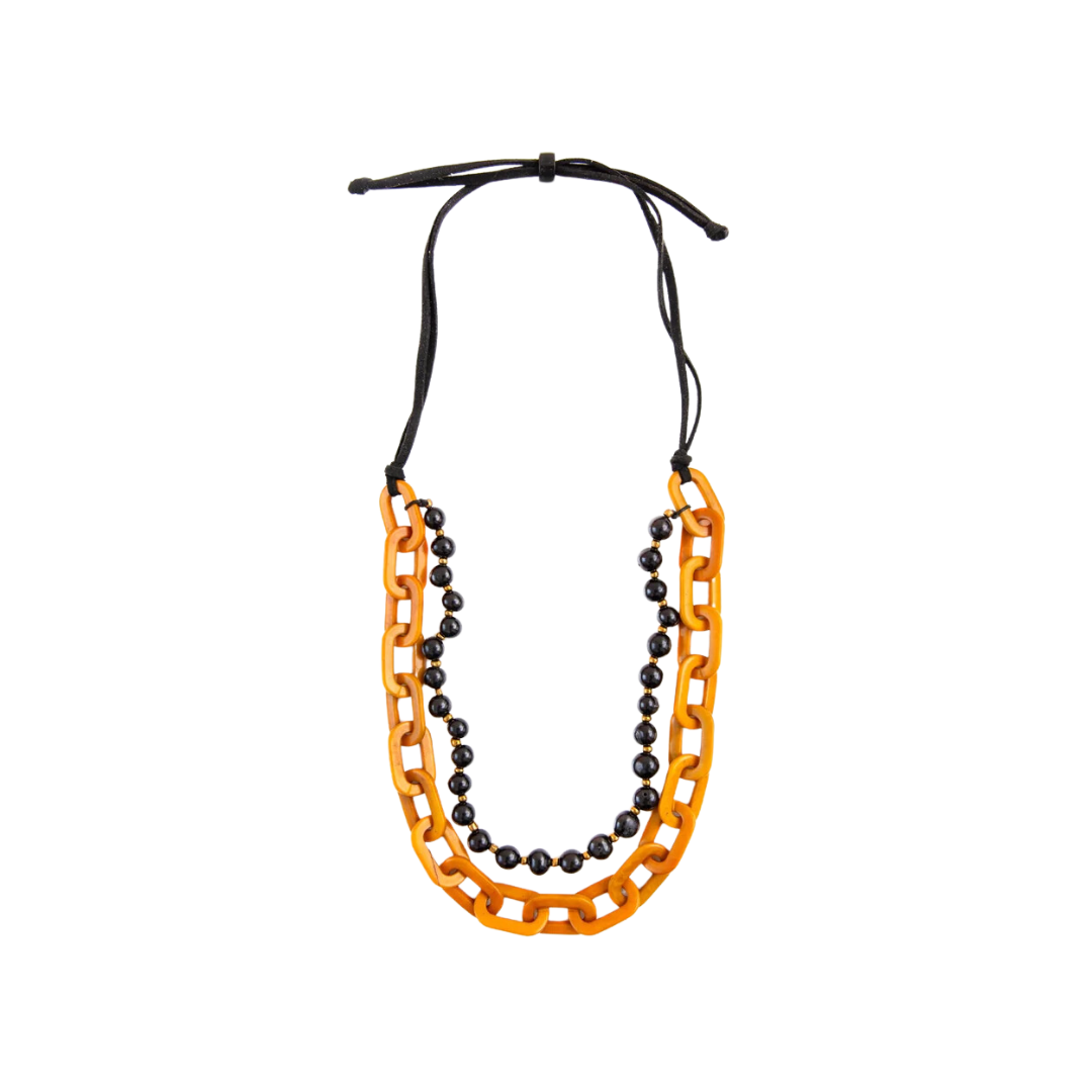 Tagua Women's Onyx/Yellow Amaranta Necklace