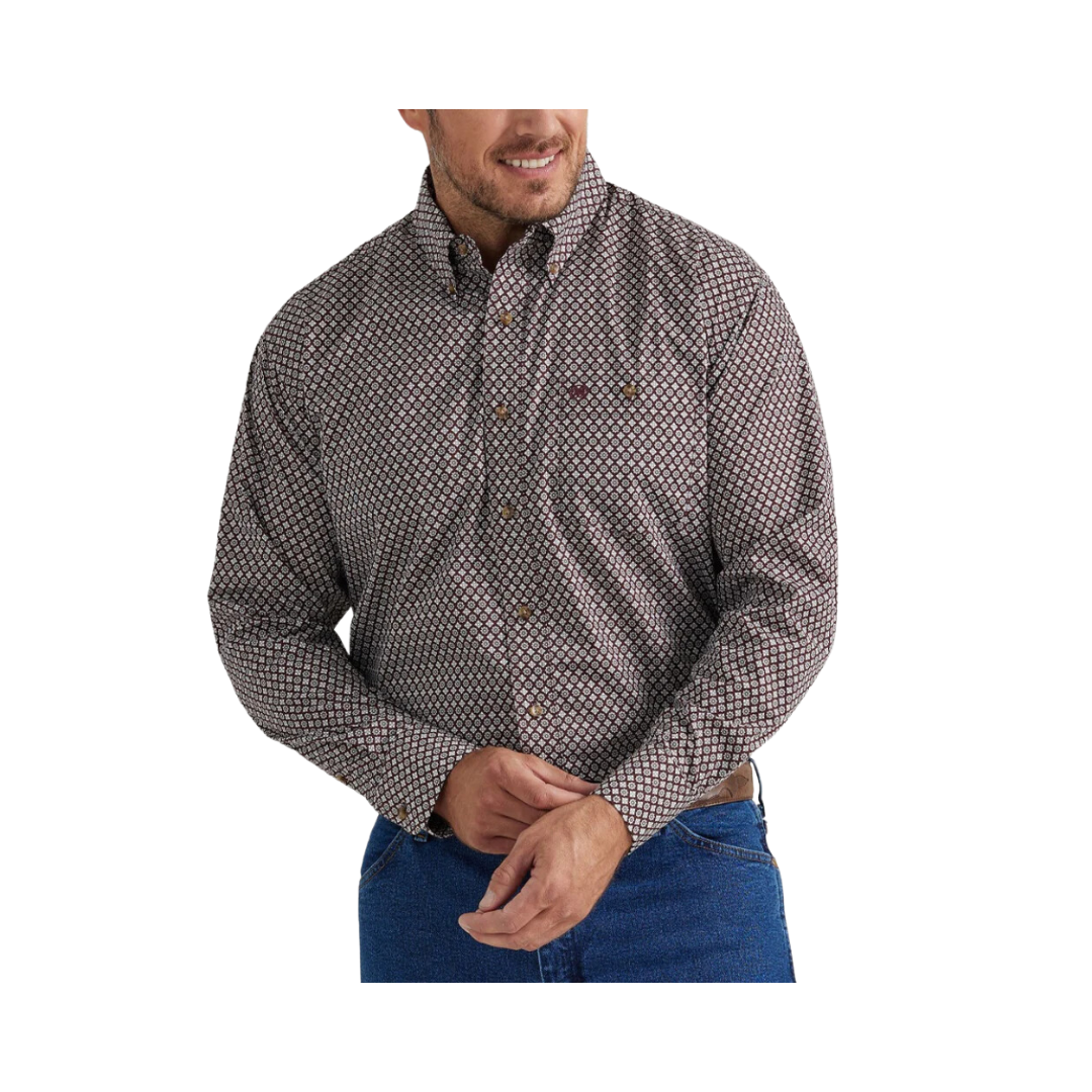 Wrangler Men's Burgundy Floral Print Shirt