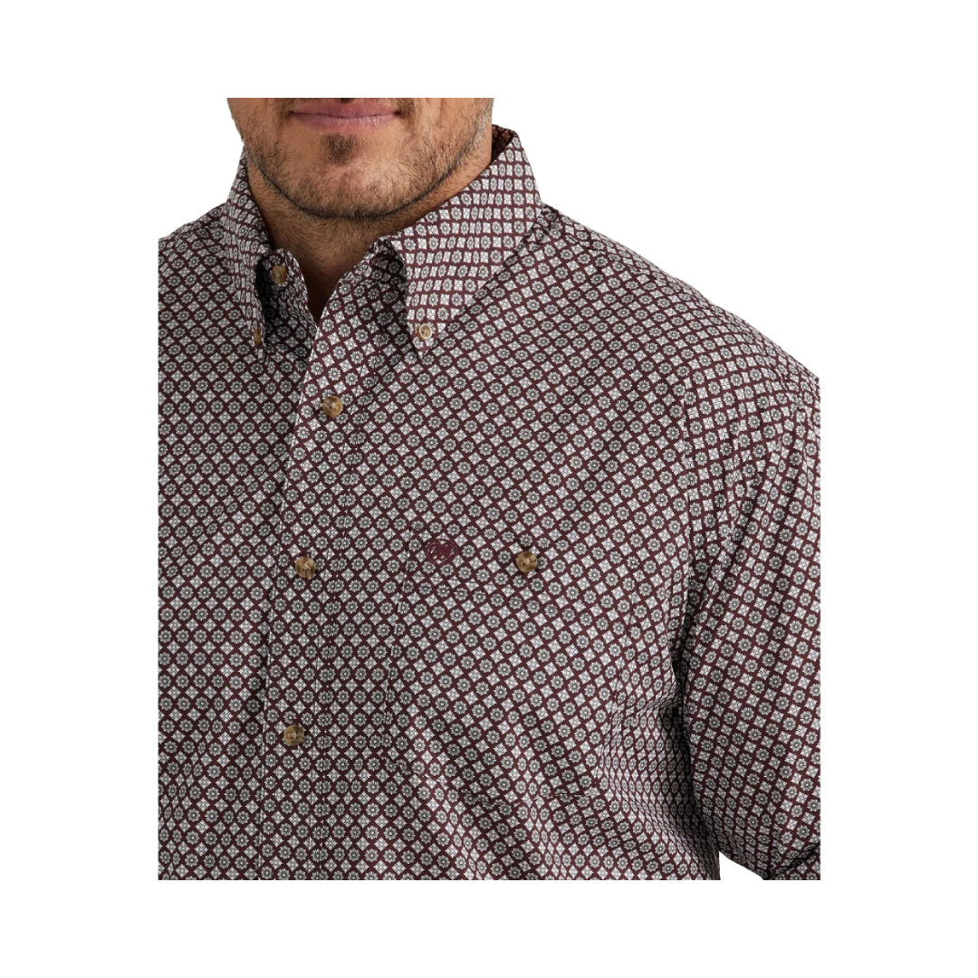 Wrangler Men's Burgundy Floral Print Shirt