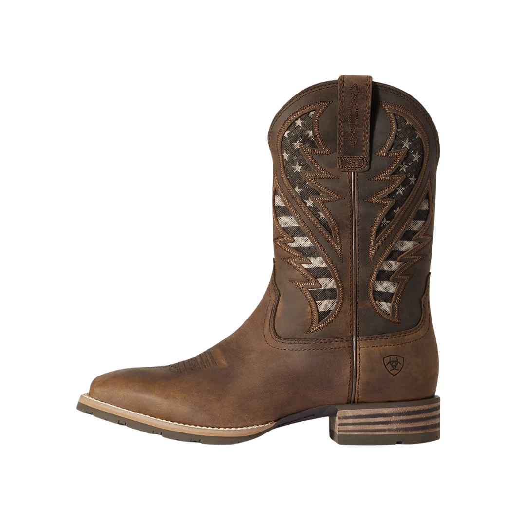 Ariat Men's Hybrid VentTEK Western Distressed Brown Boots
