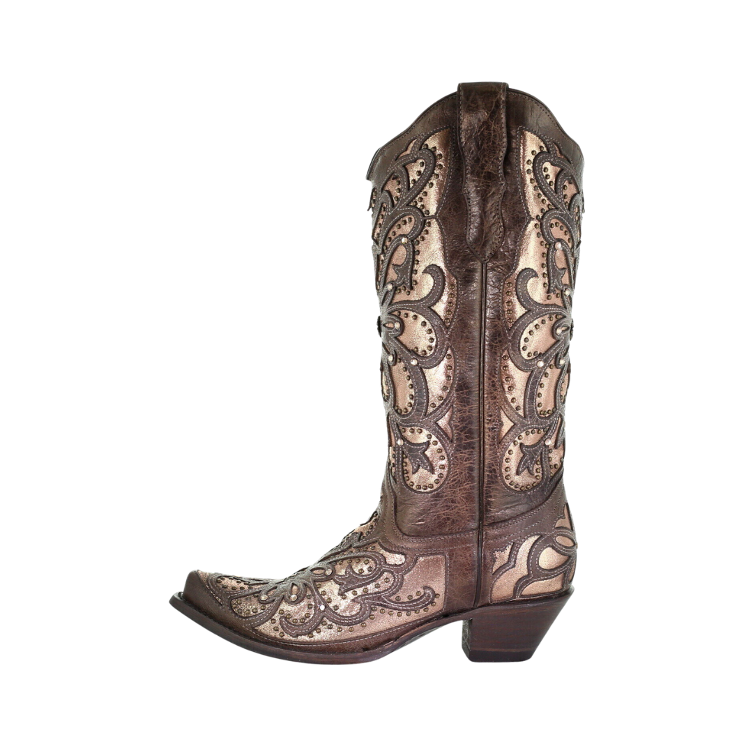 Corral Boots Women's Metallic Inlay Brown Boots