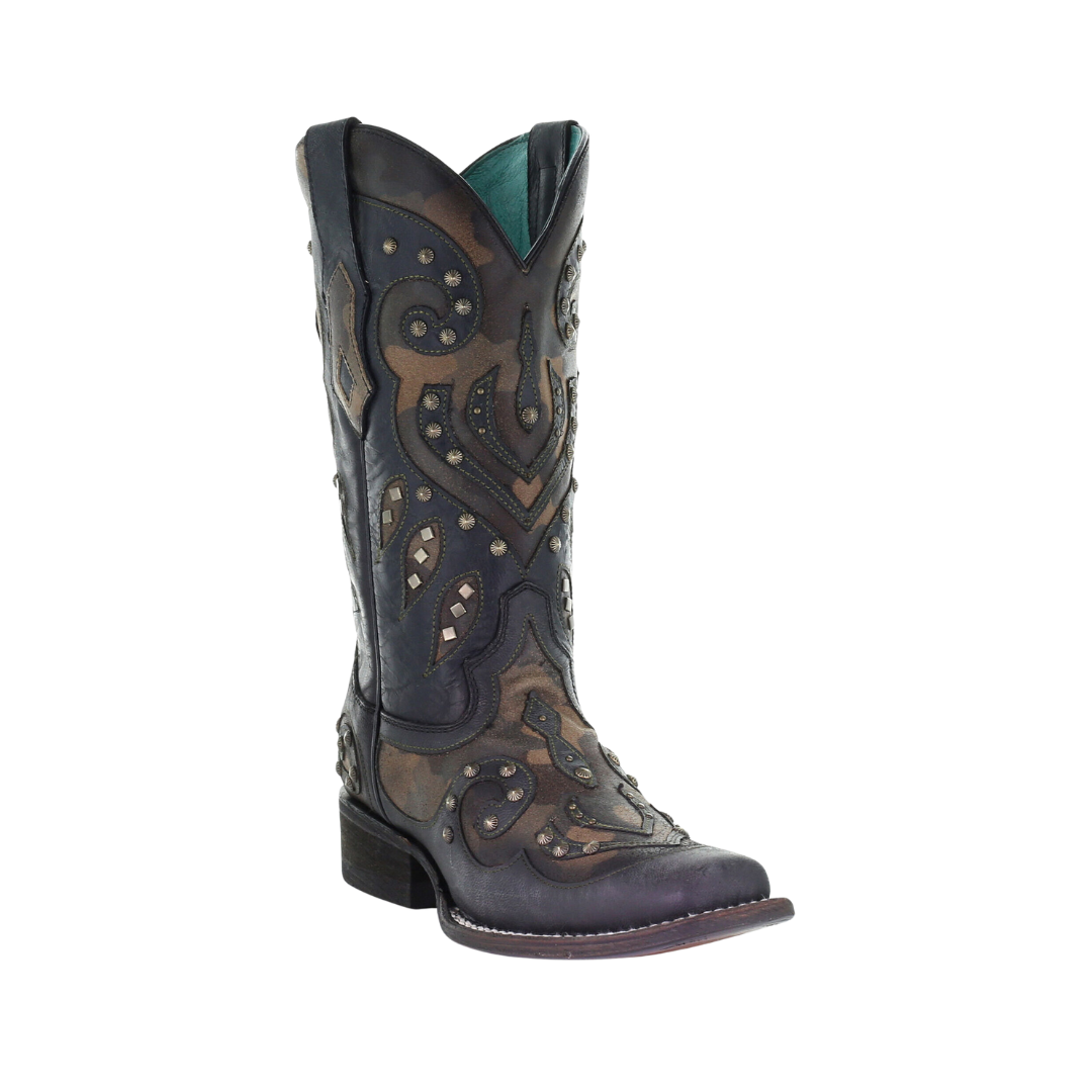 Corral Women's Camo Inlay Black Boots