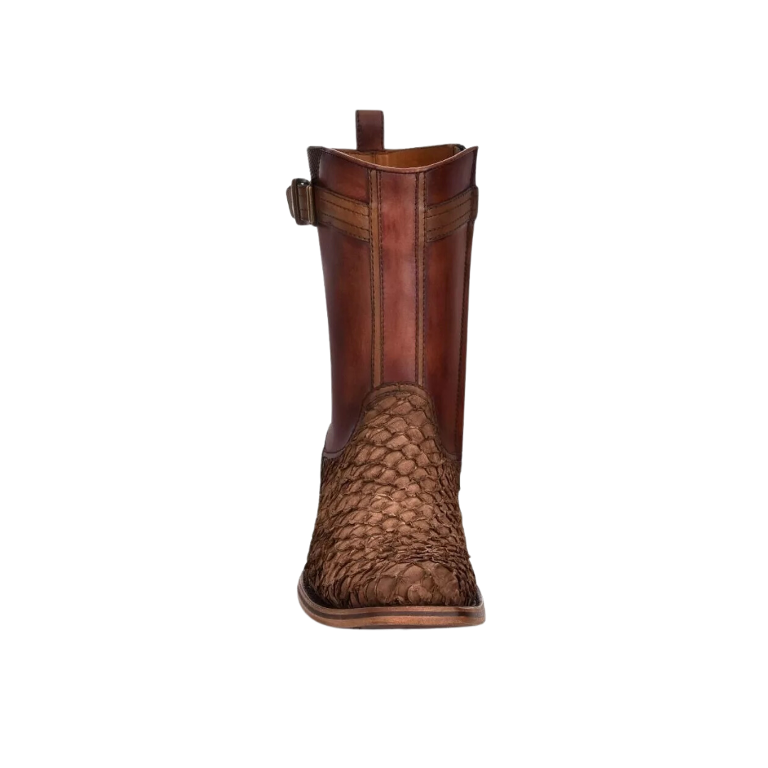 Cuadra Men's Fish Skin Pirarucu Brown Boots