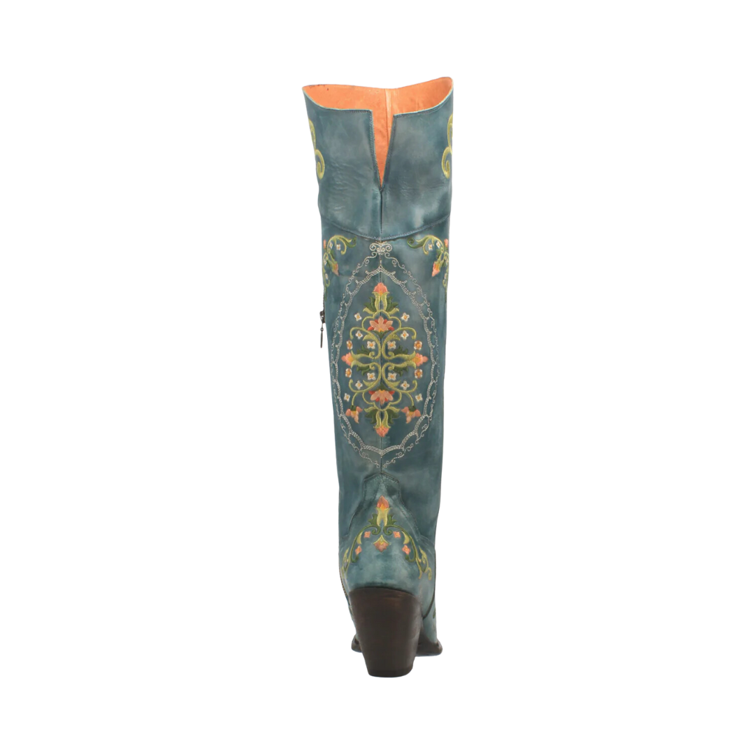 Dan Post Women's Flower Child Leather Turquoise Boots