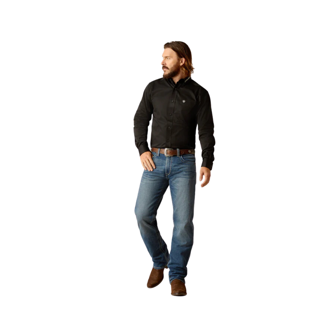 Ariat Men's Team Logo Twill Fitted Black Shirt