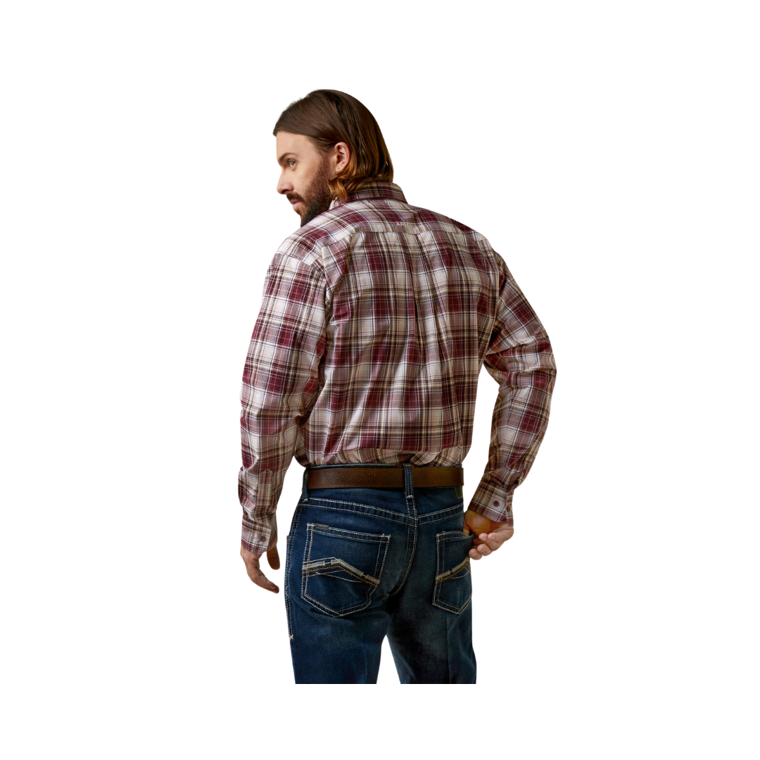 Ariat Men's Pro Series Adrian Classic Fit Maroon Shirt