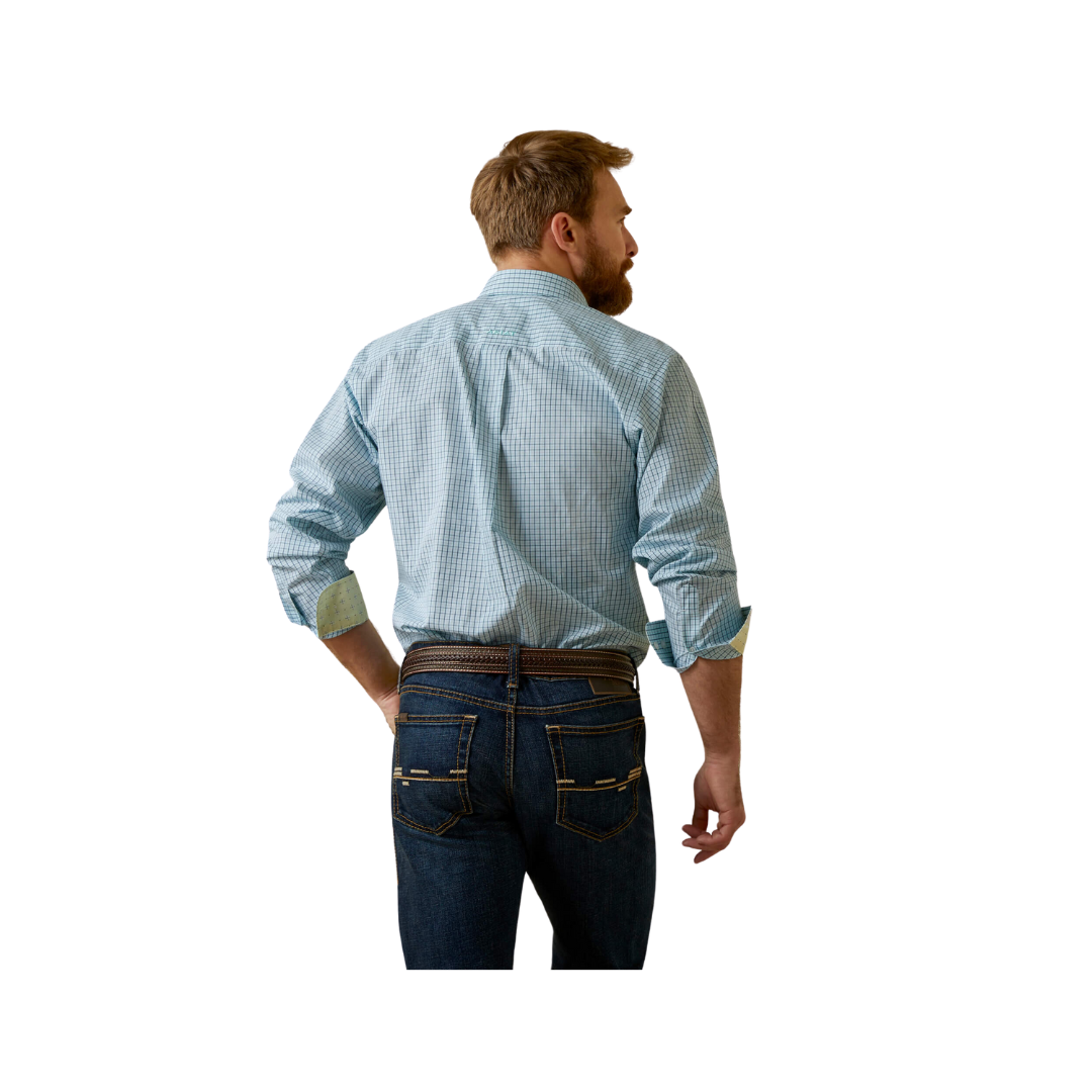 Ariat Men's Wrinkle Free Colten Fitted Aqua Shirt