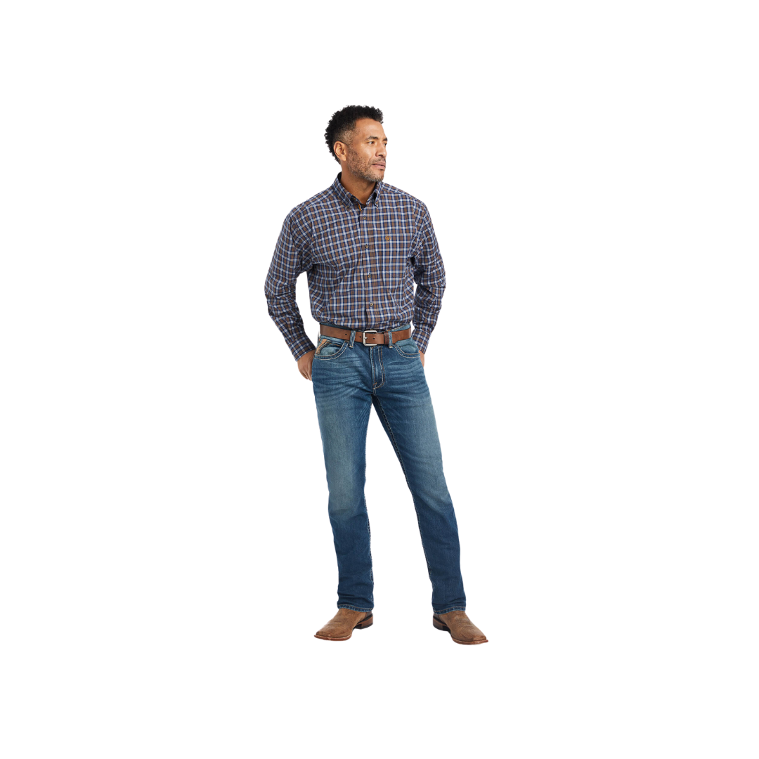 Ariat Men's Pro Series Giacomo Stretch Classic Fit Estate Blue Shirt