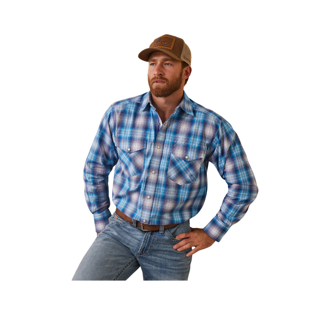 Ariat Men's Pro Series Lukas Classic Fit Light Blue Shirt