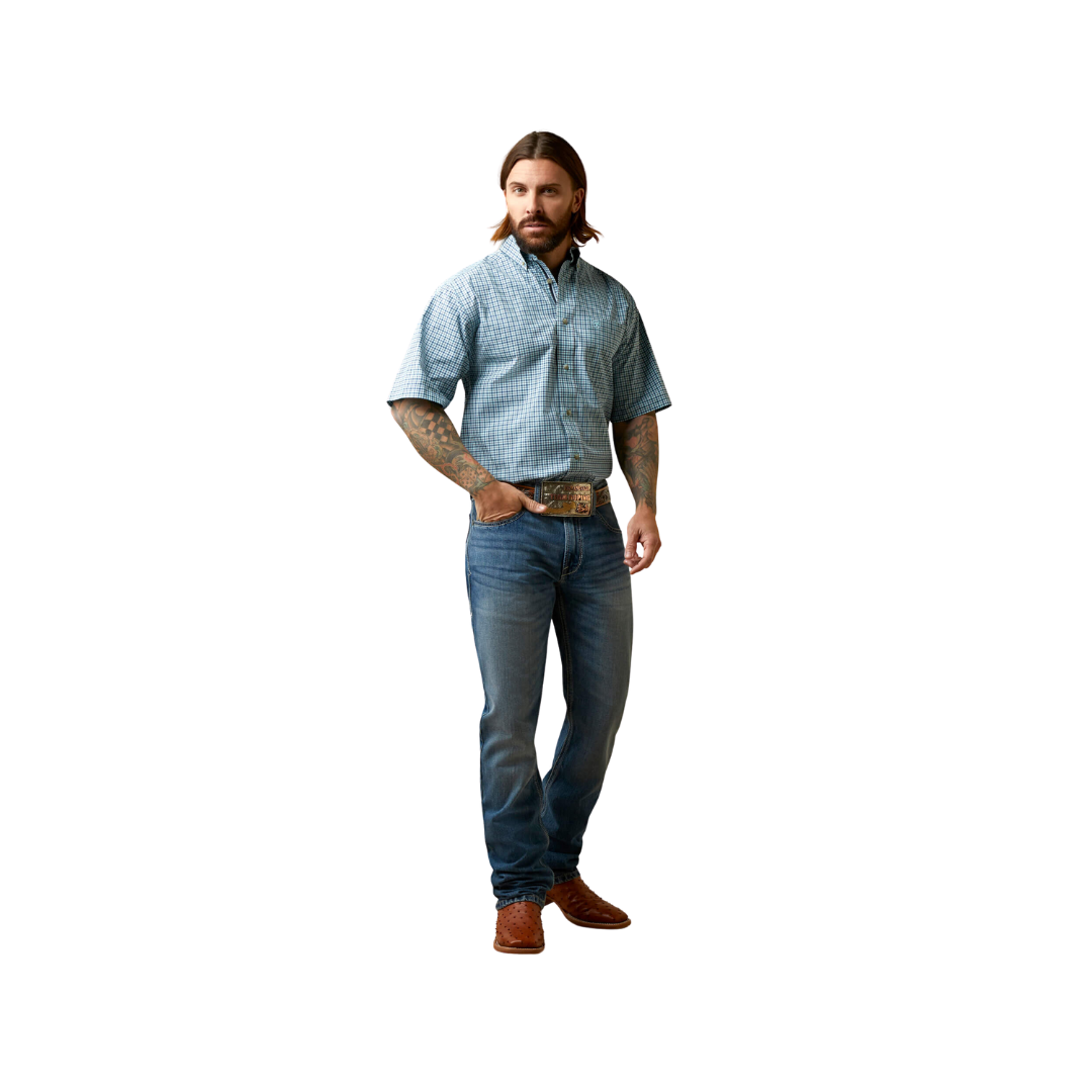 Ariat Men's Pro Series Odell Classic Fit Turquoise Shirt