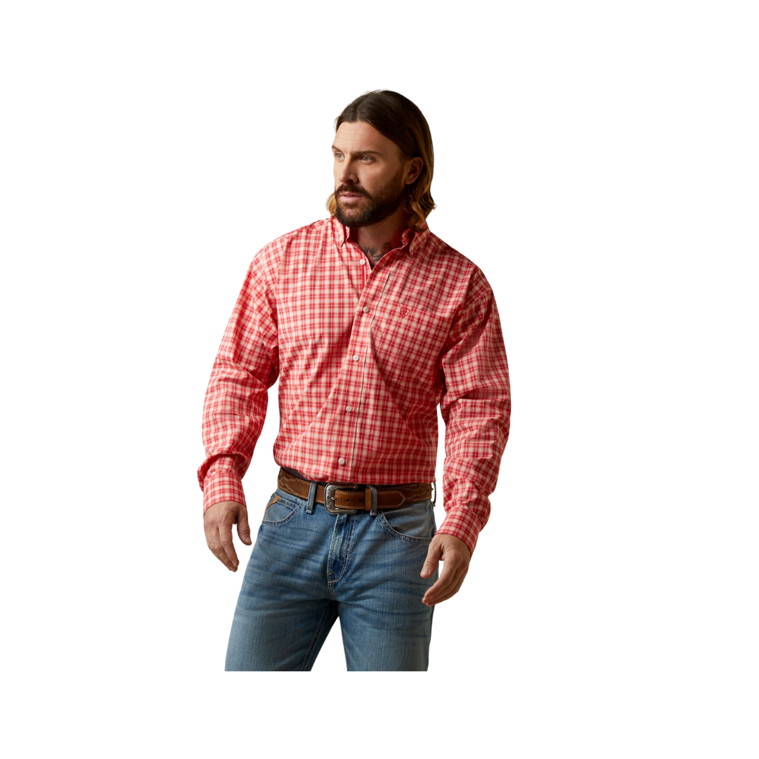 Ariat Men's Pro Series Oberon Classic Fit Poppy Red Shirt