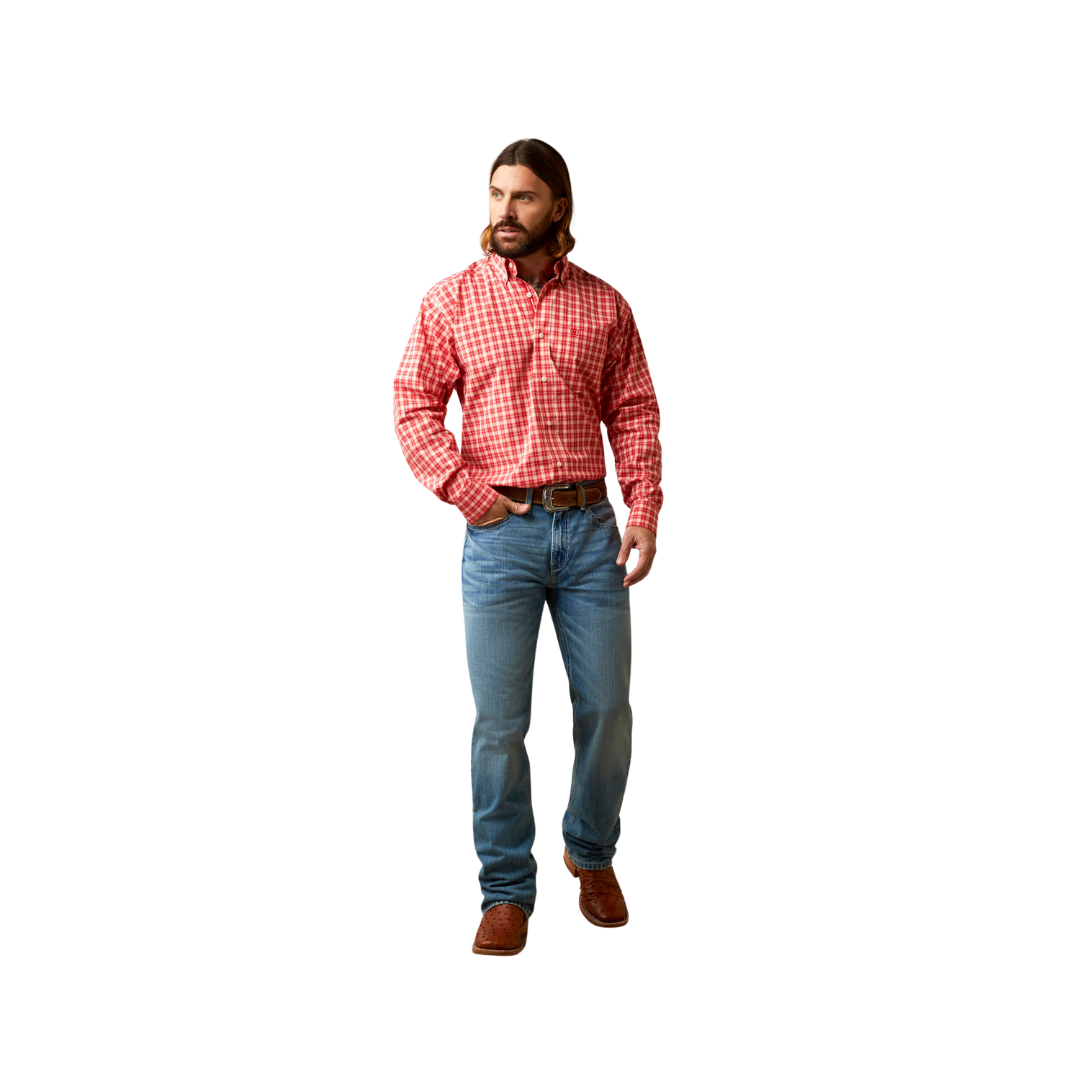 Ariat Men's Pro Series Oberon Classic Fit Poppy Red Shirt