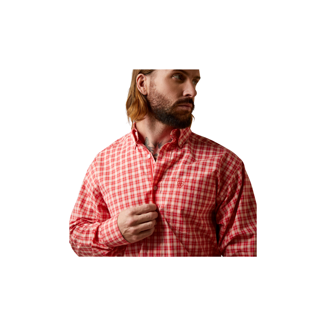 Ariat Men's Pro Series Oberon Classic Fit Poppy Red Shirt