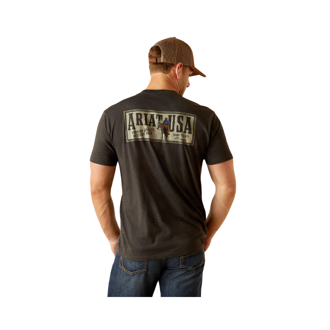 Ariat Men's Rider Label Charcoal Heather T-Shirt