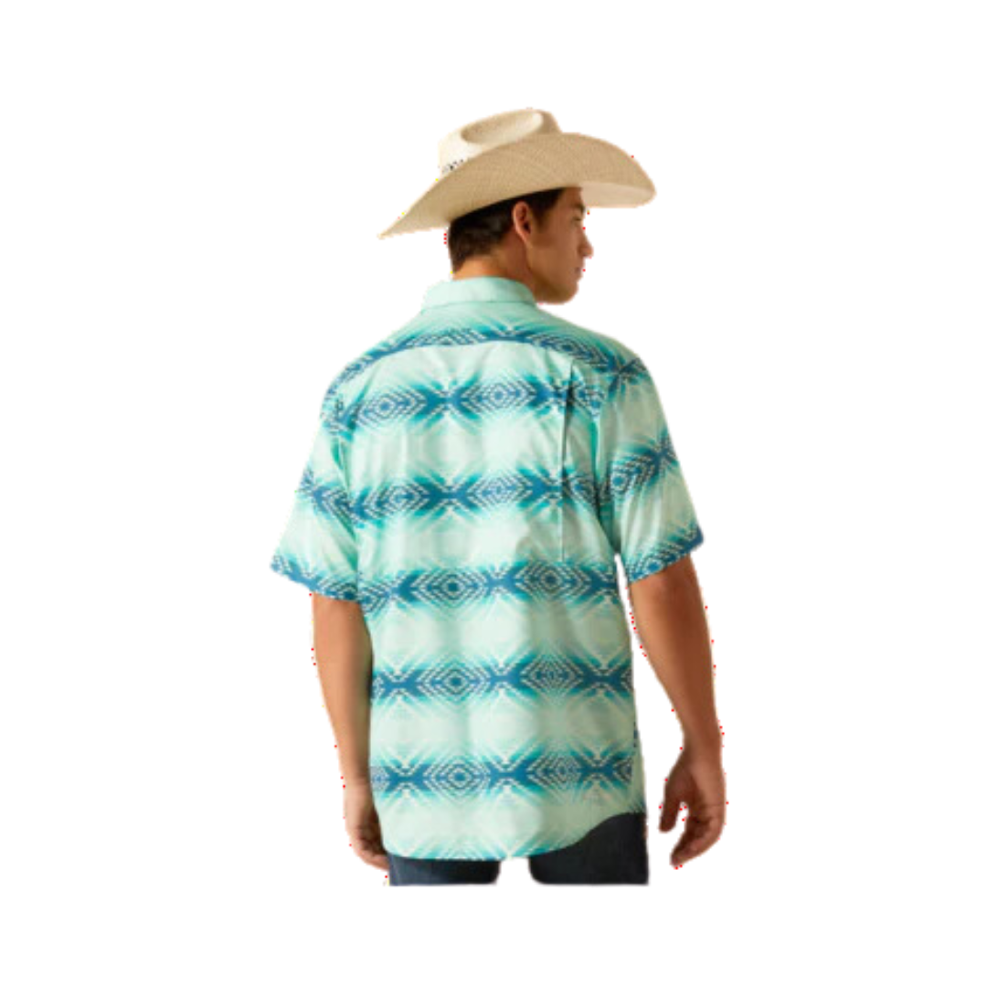 Ariat Men's Venttek Classic Fit Button Down Collar Aqua Shirt